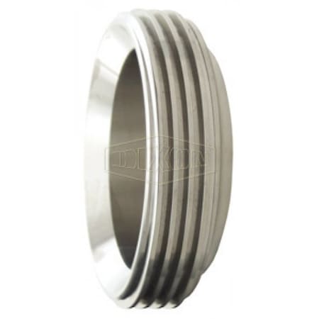 Dixon Sort Weld Ferrule, Series: 15TRF, Ferrule, 2 in Nominal, Thread Beveled Seat, 304 SS, 3/4 in L, Indu 15TRF-G200